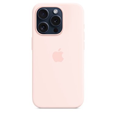 Apple iPhone 15 Pro için MagSafe özellikli Silikon Kılıf - Uçuk Pembe MT1F3ZM/A