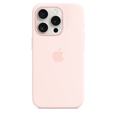Apple iPhone 15 Pro için MagSafe özellikli Silikon Kılıf - Uçuk Pembe MT1F3ZM/A