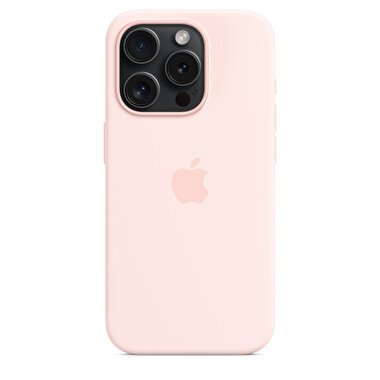 Apple iPhone 15 Pro için MagSafe özellikli Silikon Kılıf - Uçuk Pembe MT1F3ZM/A