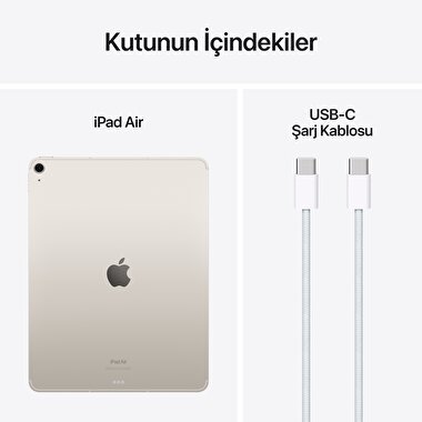 Apple 13 inç iPad Air M2 Wi-Fi + Cellular 256GB Yıldız Işığı  MV6X3TU/A