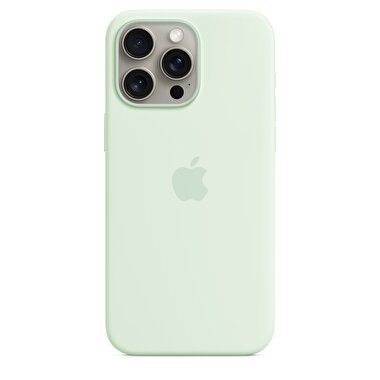 iPhone 15 Pro Max için MagSafe özellikli Silikon Kılıf - Uçuk Nane  MWNQ3ZM/A