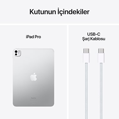Apple 11 inç iPad Pro M4 WiFi 1TB Nano-texture Cam Gümüş  MWR73TU/A