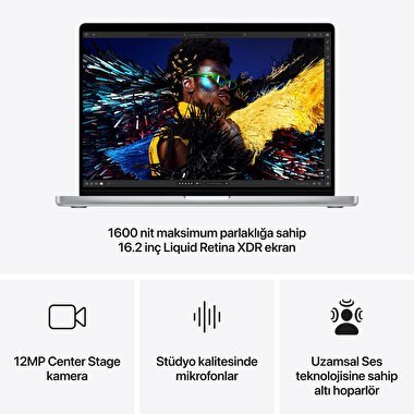 MacBook Pro 16 inç M4 Max Çip 16CPU 40GPU 48GB Bellek 1TB SSD Gümüş MX2W3TU/A