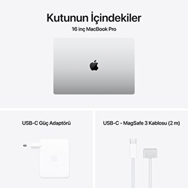 MacBook Pro 16 inç M4 Max Çip 16CPU 40GPU 48GB Bellek 1TB SSD Gümüş MX2W3TU/A