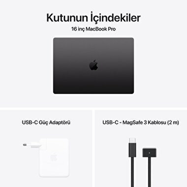 MacBook Pro 16 inç M4 Pro Çip 14CPU 20GPU 24GB Bellek 512GB SSD Uzay Siyahı MX2X3TU/A