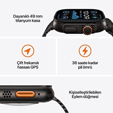 Apple Watch Ultra 2 GPS + Cellular 49mm Natürel Titanyum Kasa  Natural Titanium Milano Loop - S  MX4M3TU/A