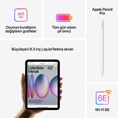 Apple iPad Mini 128GB 8.3" Wi-Fi Yıldız Işığı  MXN83TU/A