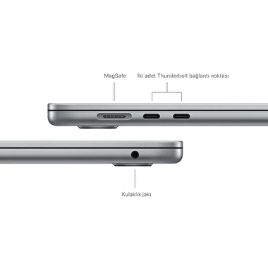 MacBook Air 15 inç M3 Çip 16C 8CPU 10GPU 24GB Bellek 512GB SSD Uzay Grisi  Z1GD000EJ
