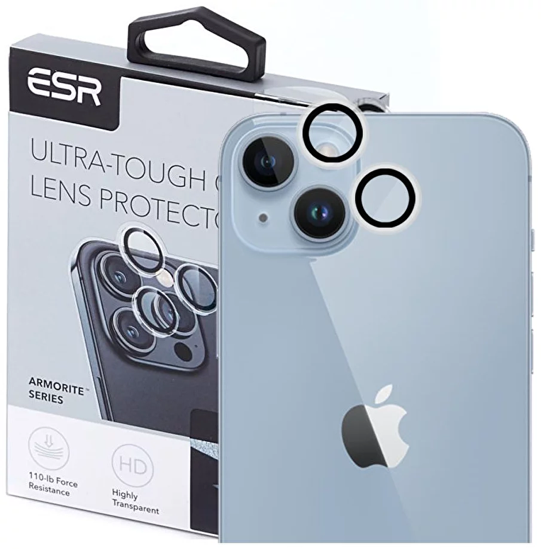 ESR iPhone 15/15 Plus Lens Koruyucu - Şeffaf 4894240174043