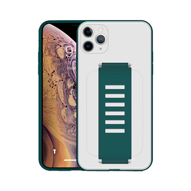 Piili iPhone 11 Pro Max Hand Strap Kılıf - Yeşil 6944628929258