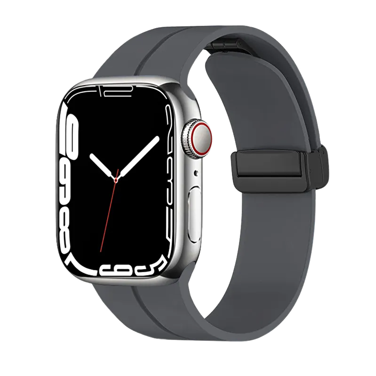 Piili Apple Watch 42-44-45-49 mm Rubber Kayış Gri 6944629154970