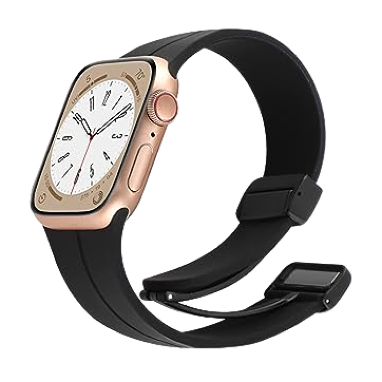 Piili Apple Watch 38-40-41 mm Rubber Kayış Siyah 6944629155199