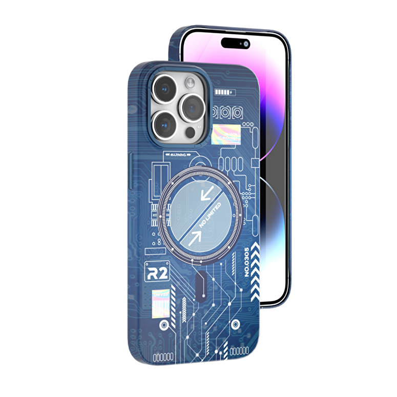 Piili iPhone 14 Pro Neo+ MagSafe Kılıf - Mavi 6944629155519