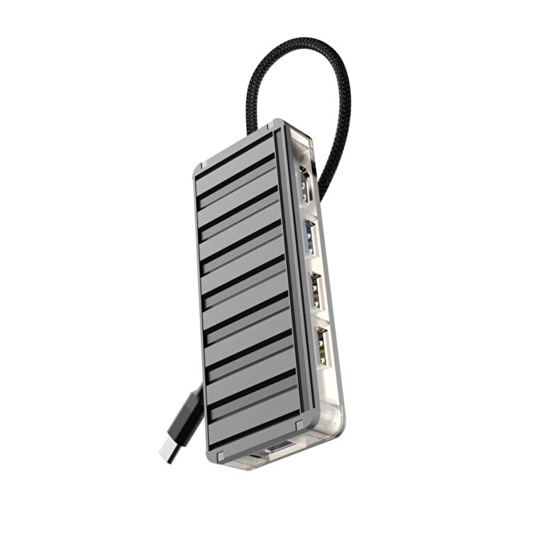 Piili Type-C  5 Portlu Dönüştürücü Adaptör - Siyah 6944629159135