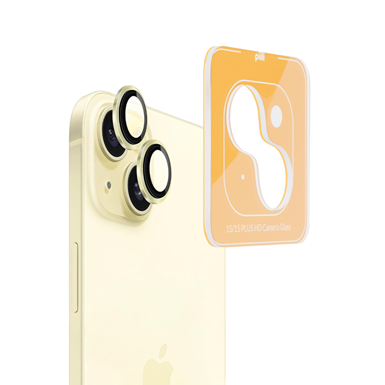 Piili iPhone 15 / Plus HD Lens - Sarı 6944629162272
