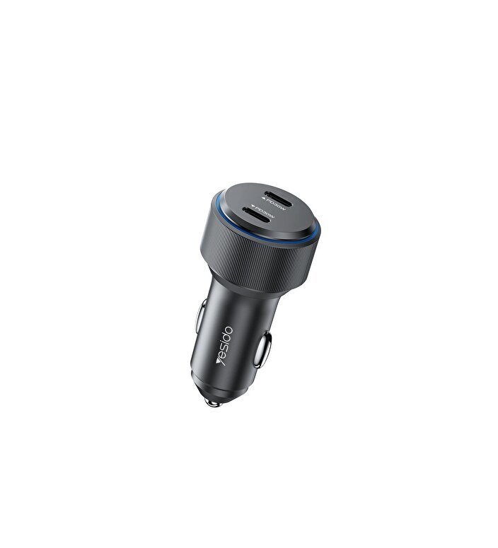 Yesido 2 Adet 30W Type-C PD Hızlı Araç Şarj-Siyah 6971050266378