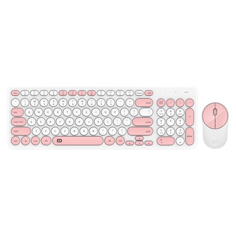 FD Kablosuz Klavye Mouse Seti 2.4 Ghz - Pembe 6973709120734