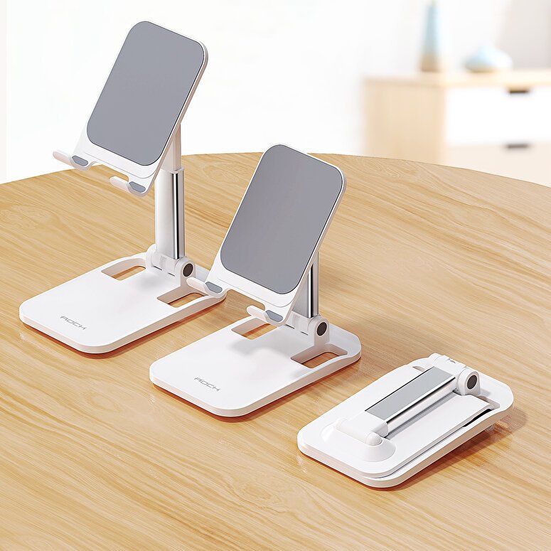 Rock Masaüstü Foldable iPhone & iPad Standı -Beyaz 6974282125277