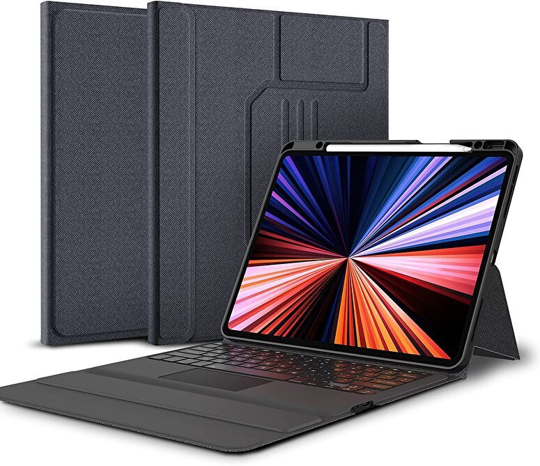 Daphnela iPad Pro 13 2024 Klavyeli Kılıf-Siyah 763250073674