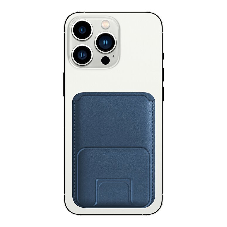 Buff iPhone WalletMag Stand Deri Cüzdan - Mavi 8683548210753