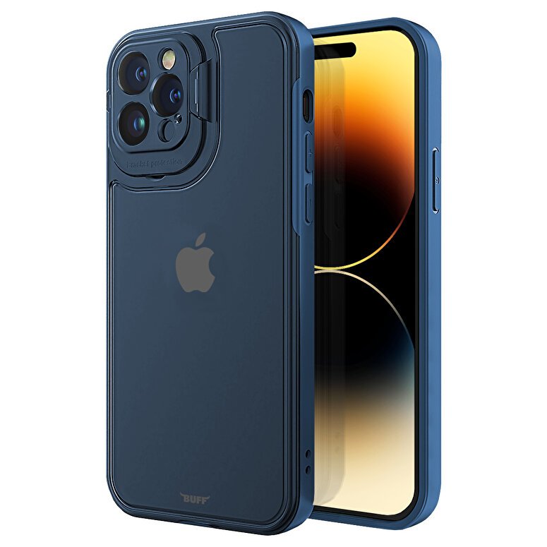 Buff iPhone 14 Pro Hybrid Corner Kılıf - Mavi 8683548212160
