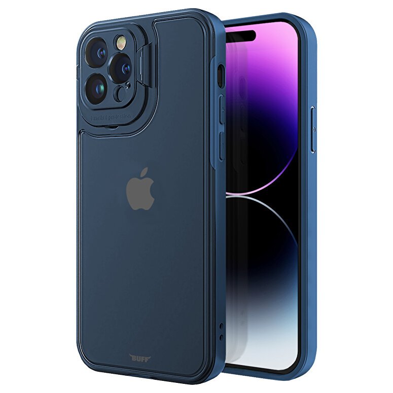 Buff iPhone 14 Pro Max Hybrid Corner Mavi Kılıf 8683548212207