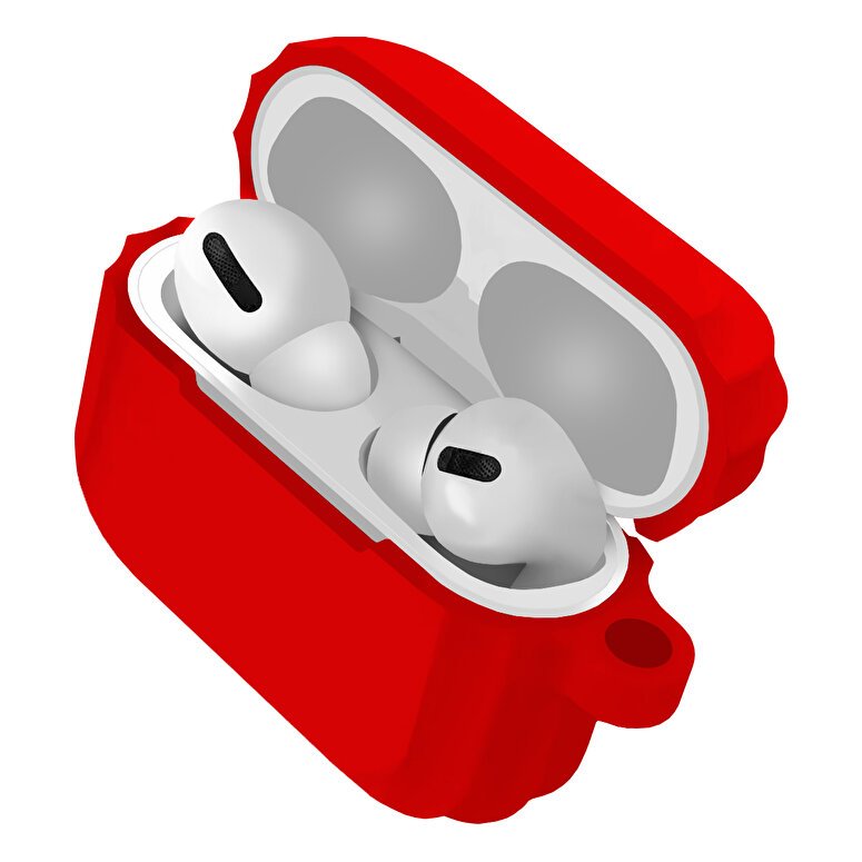 Buff Airpods Pro Rubber Silikon Kılıf - Kırmızı 8683548214515