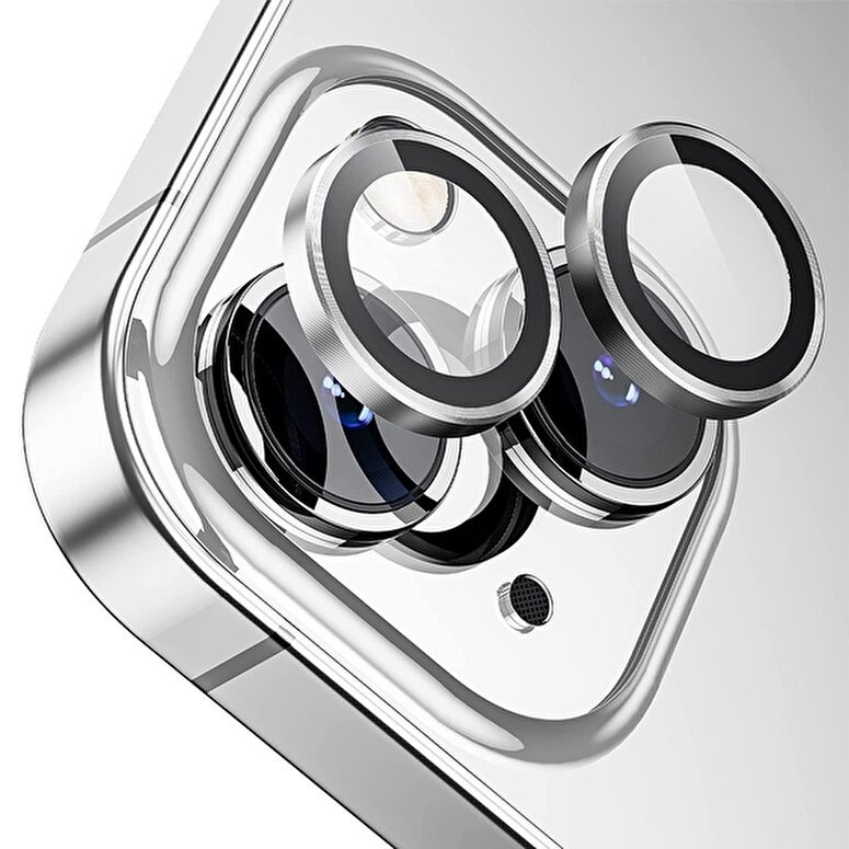 Buff iPhone 14 / Plus Kamera Lens Koruyucu-Silver 8683548215130