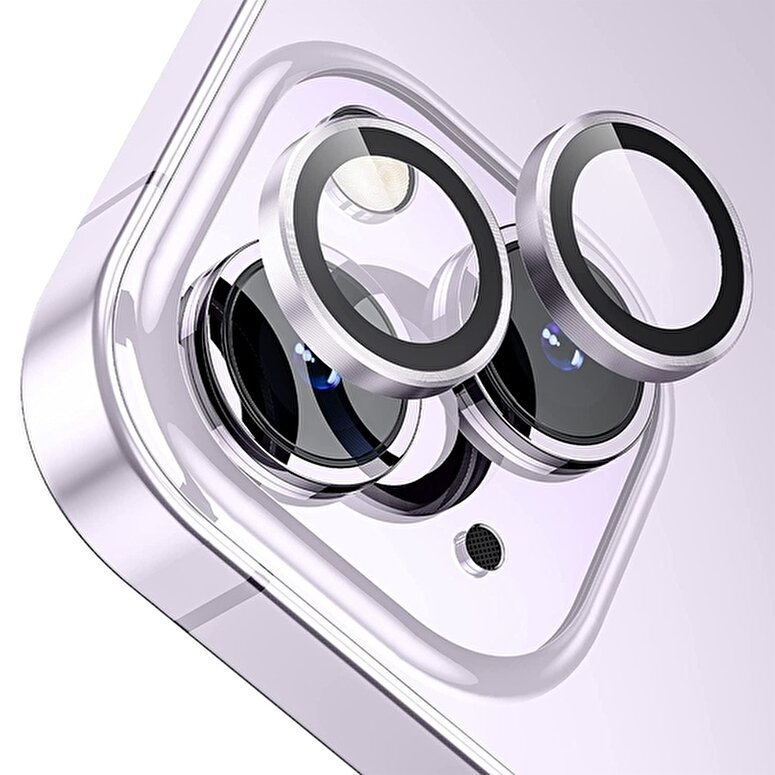Buff iPhone 14 / Plus Kamera Lens Koruyucu-Mor 8683548215147