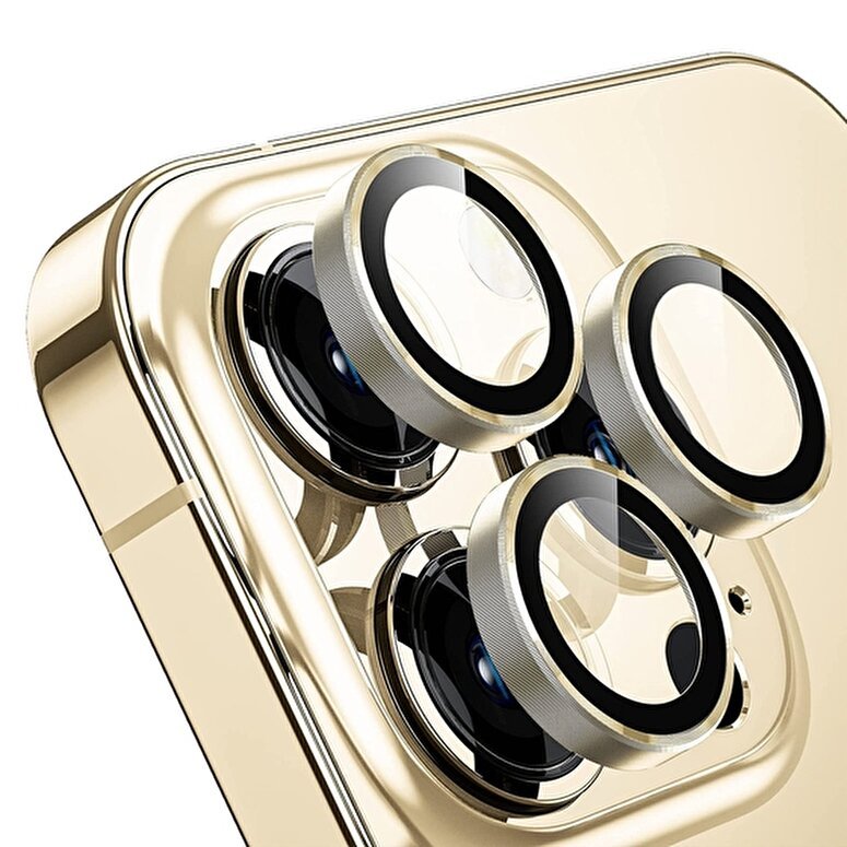 Buff iPhone 13 Pro/Max Kamera Metal Lens - Gold 8683548215192