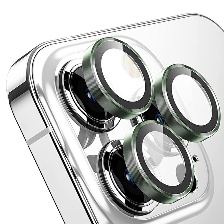 Buff iPhone 13 Pro/Max Kamera Metal Lens - Yeşil 8683548215222