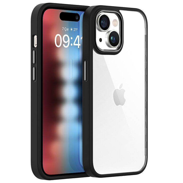 Buff iPhone 15 New Air Bumper Kılıf Black 8683548217523