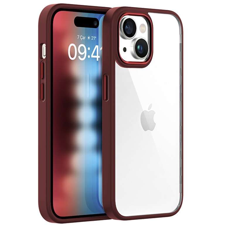 Buff iPhone 15 New Air Bumper Kılıf Plum 8683548217585
