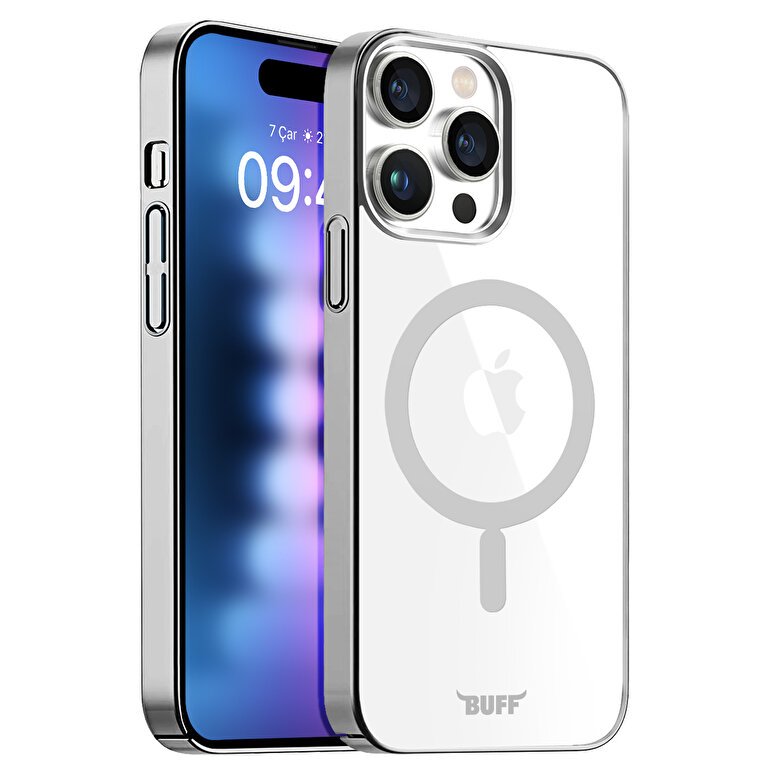 Buff iPhone 15 ProMax MagSafe Slim Kılıf Silver 8683548217882