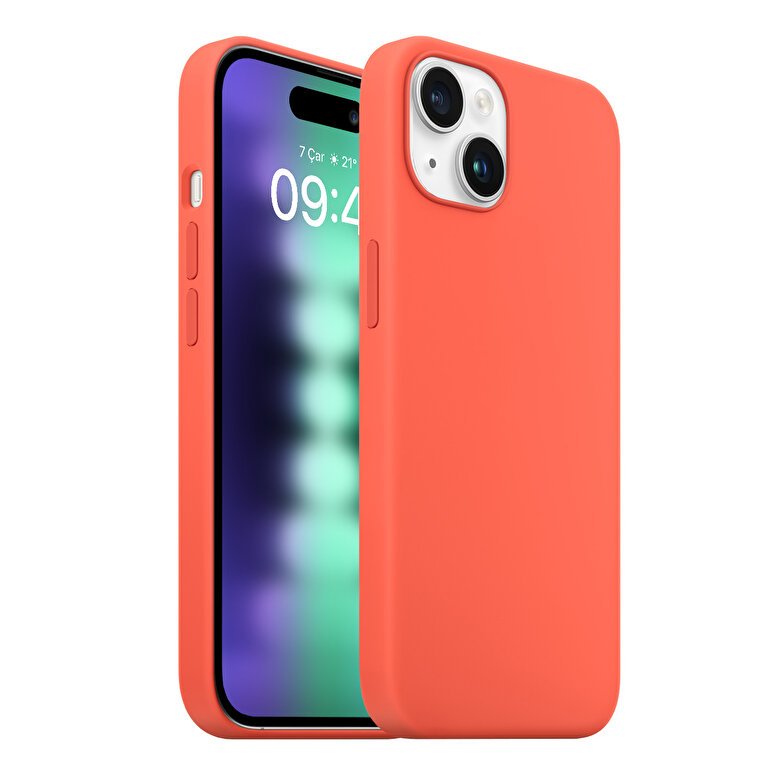 Buff iPhone 15 Plus Rubber Fit Kılıf Nectarine 8683548218698