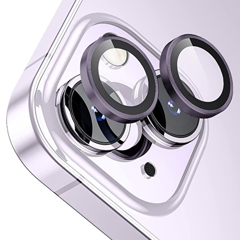 Buff iPhone 15/Plus Metal Lens Koruyucusu - Mor 8683548219527