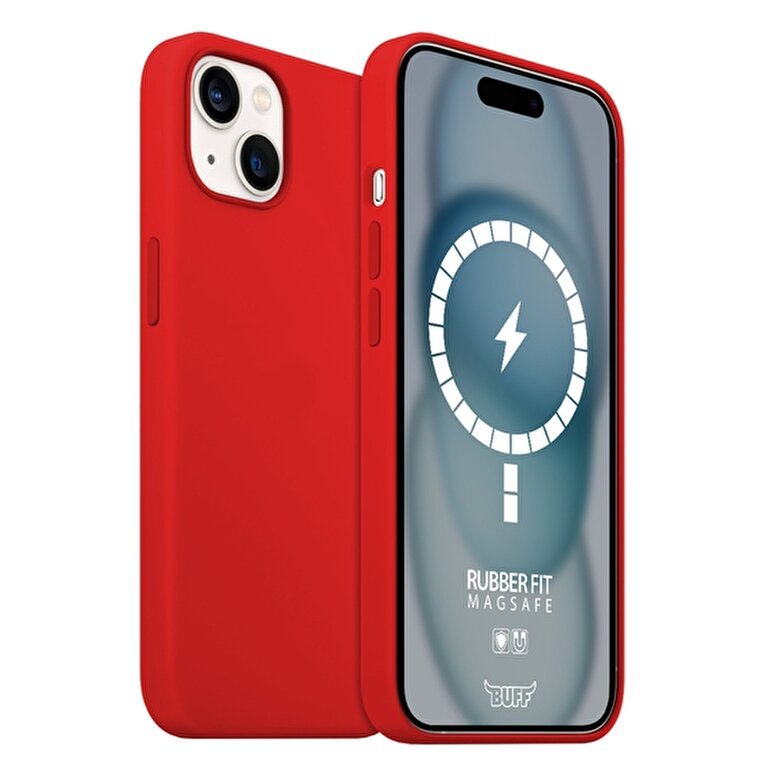 Buff iPhone 15 Plus Magsafe Rubber Fit - Kırmızı 8684387701457