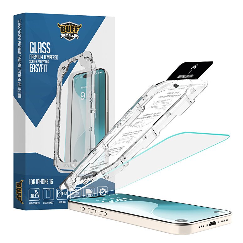 Buff iPhone 16 Glass EasyFit Cam Ekran Koruyucu 8684387701877