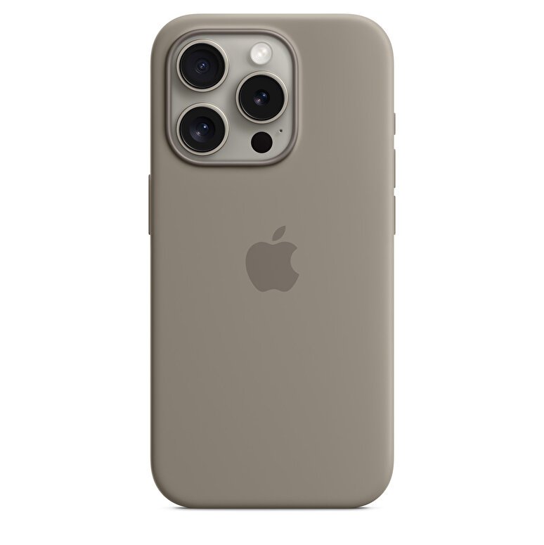 Apple iPhone 15 Pro için MagSafe özellikli Silikon Kılıf - Kil Rengi MT1E3ZM/A