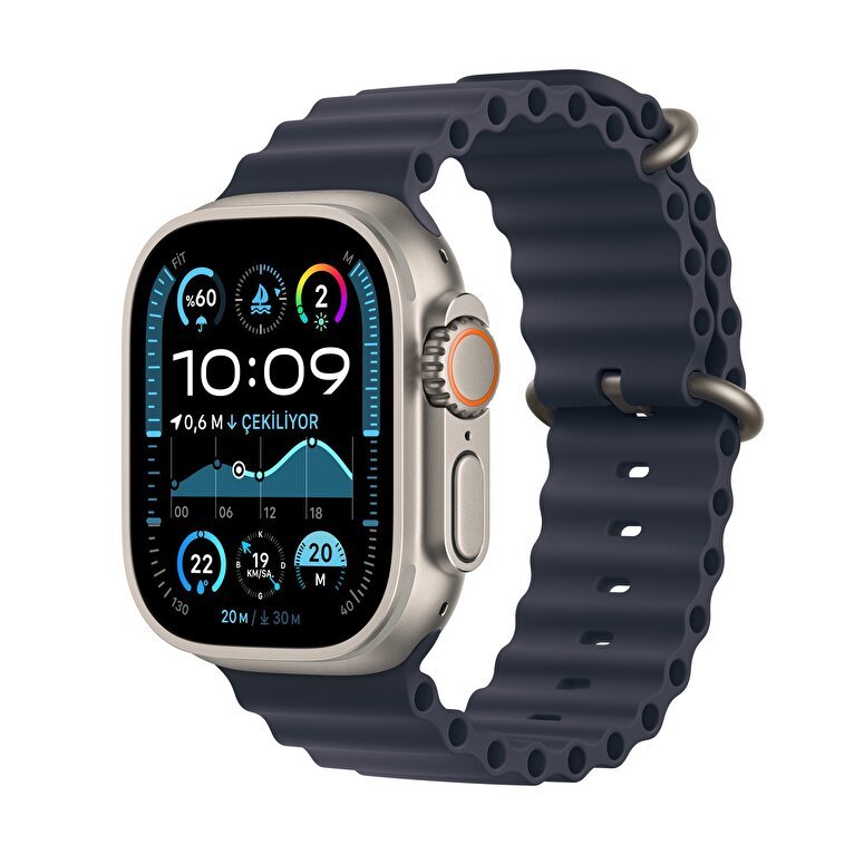 Apple Watch Ultra 2 GPS + Cellular 49mm Natürel Titanyum Kasa  Lacivert Ocean Kordon  MX4D3TU/A