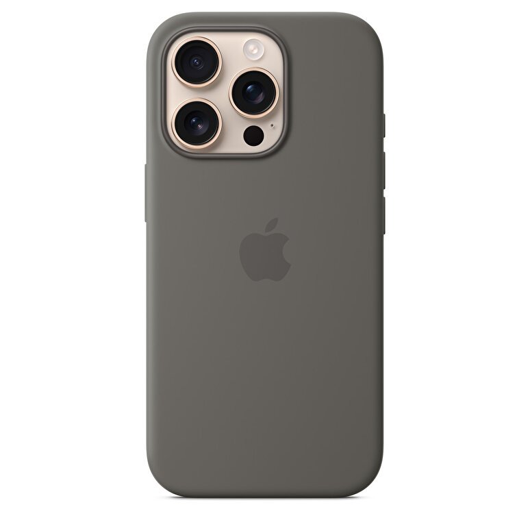 iPhone 16 Pro için MagSafe özellikli Silikon Kılıf - Taş Grisi MYYL3ZM/A