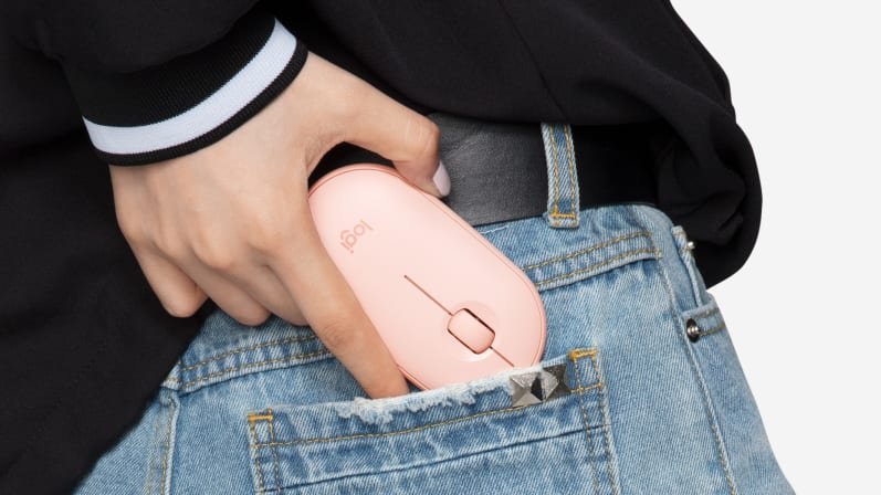 Logitech m350 pebble sessiz kablosuz kompakt mouse – lila 910-006752