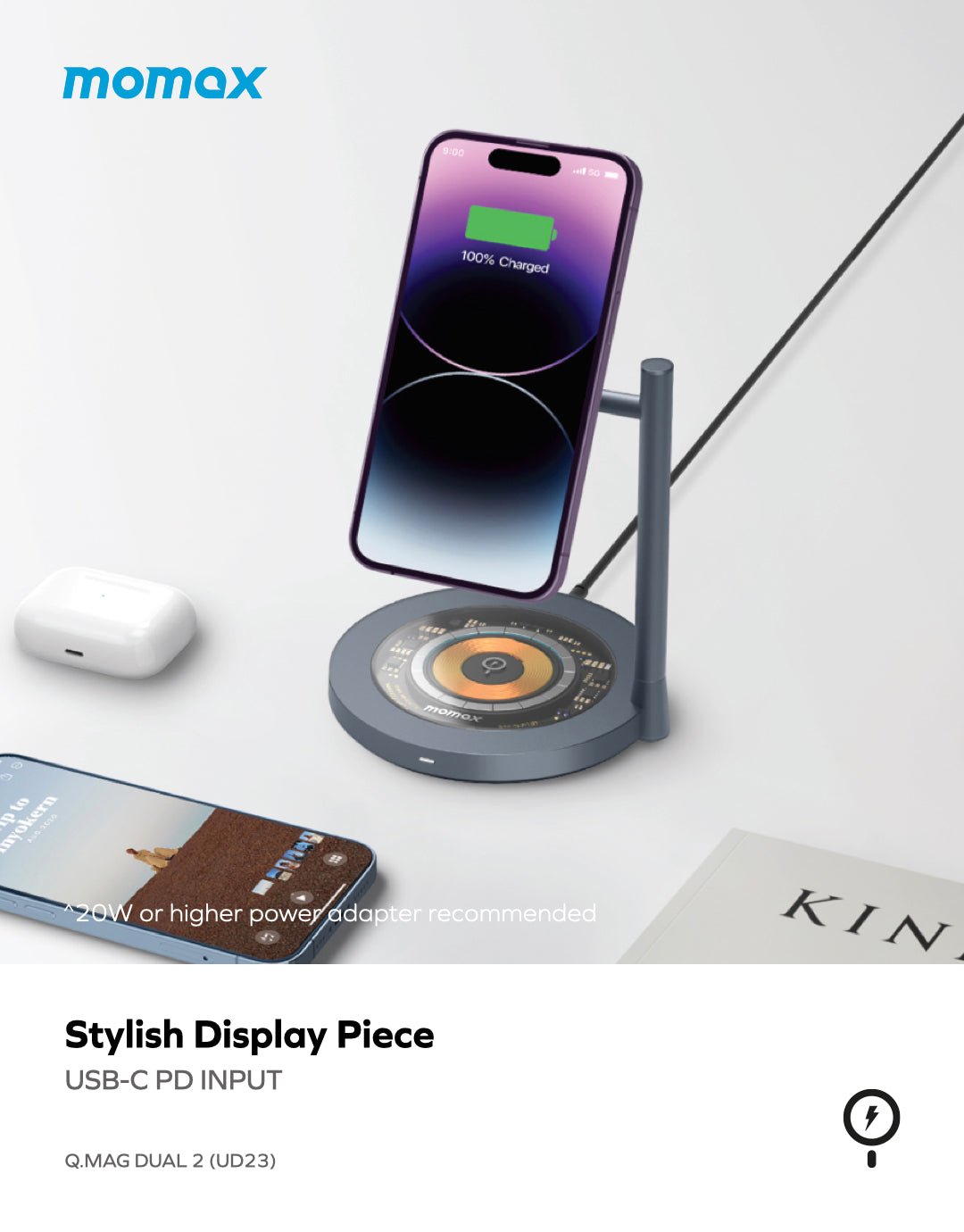 Momax Q.mag Dual 2 2 In 1 Wireless Sarj Standi 5 Emas Bilişim